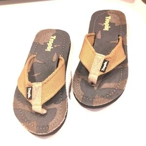 Tropix Canvas Army Green Flip Flips Size 1